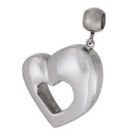Stainless Steel Heart Pendants, 304 Stainless Steel, DIY & hollow, original color, 17x18x5.50mm, Hole:Approx 3mm, Sold By PC