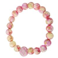 Pulseiras de pedras preciosas, misto de pedras semi-preciosas, Natural & joias de moda & para mulher, rosa, 14x14x6mm, vendido para 8 inchaltura Strand