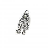 Character Tibetan Style Pendants, Astronaut, antique silver color plated, vintage & DIY, nickel, lead & cadmium free, 10x23mm, Approx 100PCs/Bag, Sold By Bag