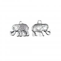 Tibetan Style Animal Pendants, Elephant, antique silver color plated, vintage & DIY, nickel, lead & cadmium free, 23x19mm, Approx 100PCs/Bag, Sold By Bag