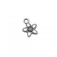Zinc Alloy Flower Pendants antique silver color plated vintage & DIY nickel lead & cadmium free Approx Sold By Bag
