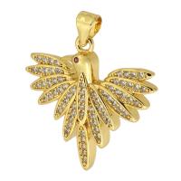 Cubic Zirconia Micro Pave Brass Pendant Bird gold color plated fashion jewelry & DIY & micro pave cubic zirconia nickel lead & cadmium free Approx 3mm Sold By PC