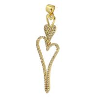 Cubic Zirconia Micro Pave Brass Pendant, gold color plated, fashion jewelry & DIY & micro pave cubic zirconia, nickel, lead & cadmium free, 13.50x31x2.50mm, Hole:Approx 3mm, Sold By PC