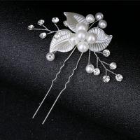 Hair Stick, Tibetan Style, with Plastic Pearl, fashion jewelry & for woman & with rhinestone, more colors for choice, nickel, lead & cadmium free, 80x90mm, Sold By PC