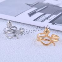 Stainless Steel Open Ring Titanium Steel Snake Vacuum Ion Plating fashion jewelry & for woman US Ring Sold By PC