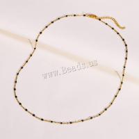 Stainless Steel Jewelry Necklace, 304 Stainless Steel, with 1.97inch extender chain, Vacuum Ion Plating, different styles for choice & for woman & epoxy gel, golden, 2mm, Length:Approx 17.72 Inch, Sold By PC