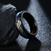 Tungsten Stålring til mænd, Wolfram stål, med Abalone Shell, mode smykker & forskellig størrelse for valg & for mennesket, flere farver til valg, 8x3.30mm, Solgt af PC