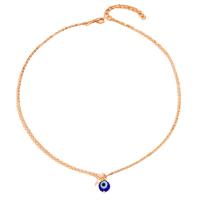 Evil Eye Jewelry Necklace, Tibetan Style, with 5cm extender chain, Round, plated, evil eye pattern & for woman, more colors for choice, nickel, lead & cadmium free, Length:47 cm, Sold By PC