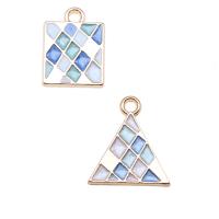 Tibetan Style Enamel Pendants, Geometrical Pattern, KC gold color plated, Different Shape for Choice & DIY, more colors for choice, nickel, lead & cadmium free, 17x14mm, Sold By PC