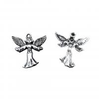 Zinc Alloy Pendants Angel antique silver color plated DIY nickel lead & cadmium free Approx 2mm Approx Sold By Bag