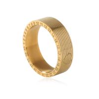Палец кольцо из нержавеющей стали, Нержавеющая сталь 304, плакированный настоящим золотом, Мужская & с рисунками сердца & с рисунками цифры & разный размер для выбора, размер:6-10, продается PC