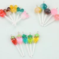 Resin Pendant, with Iron, DIY & different styles for choice, more colors for choice, Sold By PC