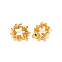 Stainless Steel Stud Earrings 304 Stainless Steel Vacuum Ion Plating fashion jewelry & for woman golden 23mm Sold By Pair