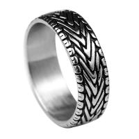 roestvrij staal Maar vinger ring, Titanium Staal, Anoint, mode sieraden & verschillende grootte voor keus & voor de mens, oorspronkelijke kleur, Verkocht door PC