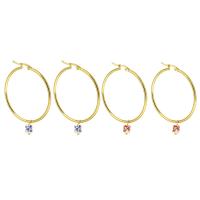 Mens Stainless Steel Hoop Earring, 316L Stainless Steel, med Resin, mode smykker & for kvinde, flere farver til valg, 56mm, 6par/Lot, Solgt af Lot