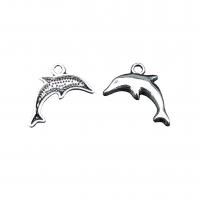 Tibetan Style Animal Pendants, Dolphin, antique silver color plated, vintage & DIY, nickel, lead & cadmium free, 19x13mm, Approx 100PCs/Bag, Sold By Bag