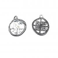 Zinc Alloy Pendants Round antique silver color plated vintage & DIY nickel lead & cadmium free Approx Sold By Bag