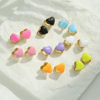 Messing Tropfen Ohrringe, plattiert, Modeschmuck & für Frau & Emaille, keine, frei von Nickel, Blei & Kadmium, 12x12mm, verkauft von Paar