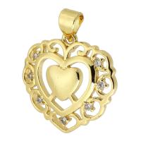 Cubic Zirconia Micro Pave Brass Pendant, gold color plated, fashion jewelry & DIY & micro pave cubic zirconia, nickel, lead & cadmium free, 20x20x3.50mm, Hole:Approx 3mm, Sold By PC