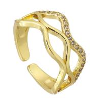 Cubic Zirconia Micro Pave Brass Ring, gold color plated, fashion jewelry & micro pave cubic zirconia & for woman, nickel, lead & cadmium free, US Ring Size:6, Sold By PC