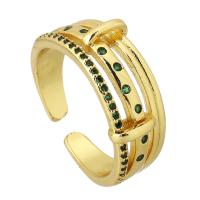 Cubic Zirconia Micro Pave Brass Ring, gold color plated, fashion jewelry & micro pave cubic zirconia & for woman, nickel, lead & cadmium free, US Ring Size:6.5, Sold By PC