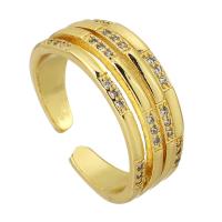 Cubic Zirconia Micro Pave Brass Ring gold color plated fashion jewelry & micro pave cubic zirconia & for woman nickel lead & cadmium free US Ring .5 Sold By PC
