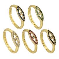 Cubique anneau en laiton Circonia Micro Pave, Placage de couleur d'or, bijoux de mode & pavé de micro zircon & pour femme, plus de couleurs à choisir, protéger l'environnement, sans nickel, plomb et cadmium, Taille:6, Vendu par PC