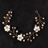 Headband Zinc Alloy with Plastic Pearl fashion jewelry & for woman & with rhinestone nickel lead & cadmium free 240mm Sold By PC