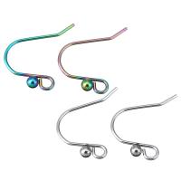 304 Stainless Steel Earring Hook, machine polishing & for woman, more colors for choice, 17x19mm, Sold By PC