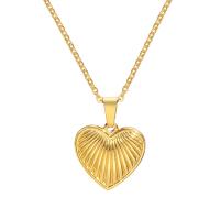 Stainless Steel Jewelry Necklace, 304 Stainless Steel, with 1.97inch extender chain, Heart, Vacuum Ion Plating, fashion jewelry & for woman, golden, 18.20x18mm, Length:Approx 15.75 Inch, Sold By PC
