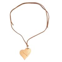 Zinklegierung Schmuck Halskette, mit Lederband, Herz, plattiert, einstellbar & für Frau, keine, frei von Nickel, Blei & Kadmium, Länge ca. 40-90 cm, verkauft von PC