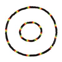 Conjunto de Jóias, madeira, 2 peças & unissex, Necklace inner diameter:16cm,Bracelet inner diameter:6.2cm, vendido por Defina