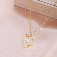 Stainless Steel Jewelry Necklace 304 Stainless Steel with 1.97inch extender chain Heart Vacuum Ion Plating fashion jewelry & for woman & with rhinestone & hollow golden Length Approx 17.72 Inch Sold By PC