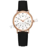 Women Watch Bracelet Leather with Glass & Zinc Alloy waterproofless & Chinese movement & for woman nickel lead & cadmium free Length Approx 9.25 Inch Sold By PC