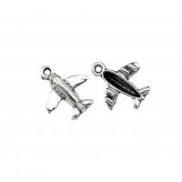 Zinc Alloy Pendants Airplane antique silver color plated vintage & DIY nickel lead & cadmium free Approx Sold By Bag