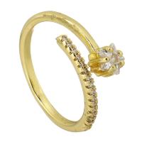 Cubique anneau en laiton Circonia Micro Pave, Placage de couleur d'or, bijoux de mode & pavé de micro zircon & pour femme, protéger l'environnement, sans nickel, plomb et cadmium, Taille:6.5, Vendu par PC