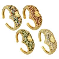 Cubique anneau en laiton Circonia Micro Pave, Placage de couleur d'or, bijoux de mode & pavé de micro zircon & pour femme, plus de couleurs à choisir, protéger l'environnement, sans nickel, plomb et cadmium, Taille:7, Vendu par PC