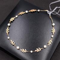 Headband Zinc Alloy with Plastic Pearl fashion jewelry & for woman golden nickel lead & cadmium free 400mm Sold By PC