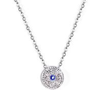 Evil Eye Jewelry Necklace 304 Stainless Steel & for woman & with rhinestone original color Sold By Strand