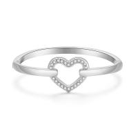 Zinc Alloy Bangle Heart plated for woman & with rhinestone nickel lead & cadmium free Sold By PC