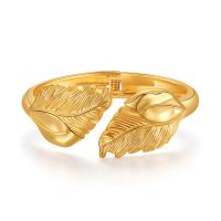 Zinc Alloy Cuff Bangle Leaf plated vintage & for woman nickel lead & cadmium free Sold By PC