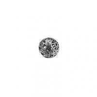 925 Sterling Silver Spacer Bead, Round, Antique finish, DIY & hollow, 12mm, Hole:Approx 1.3mm, Sold By PC