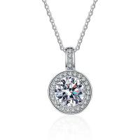 Brass Necklace, Round, platinum plated, cross chain & for woman & with rhinestone, Length:Approx 17.7 Inch, Sold By PC