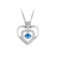 Brass Necklace Heart plated for woman & with rhinestone & hollow Length Approx 17.7 Inch Sold By PC