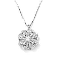Cubic Zircon Micro Pave Brass Necklace, Four Leaf Clover, platinum plated, box chain & micro pave cubic zirconia & for woman, Length:Approx 17.7 Inch, Sold By PC