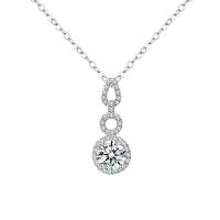 Brass Necklace platinum plated cross chain & for woman & with rhinestone Length Approx 17.7 Inch Sold By PC
