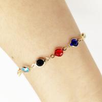 Tibetan Style Anklet, with Crystal, fashion jewelry & for woman, silver color, nickel, lead & cadmium free, Length:Approx 8.27 Inch, Sold By PC