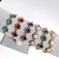 Crystal Bracelets, Tibetan Style, with Crystal, with 2.76inch extender chain, fashion jewelry & for woman, more colors for choice, nickel, lead & cadmium free, Length:Approx 6.69 Inch, Sold By PC