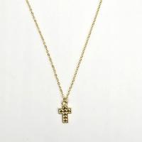 Zinklegierung Schmuck Halskette, Kreuz, Modeschmuck & für Frau, goldfarben, frei von Nickel, Blei & Kadmium, Länge:ca. 45 cm, verkauft von PC