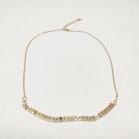 Brass Necklace plated fashion jewelry & for woman nickel lead & cadmium free Length Approx 50 cm Sold By PC